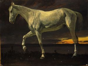Suitable 'White Horse at sunset'